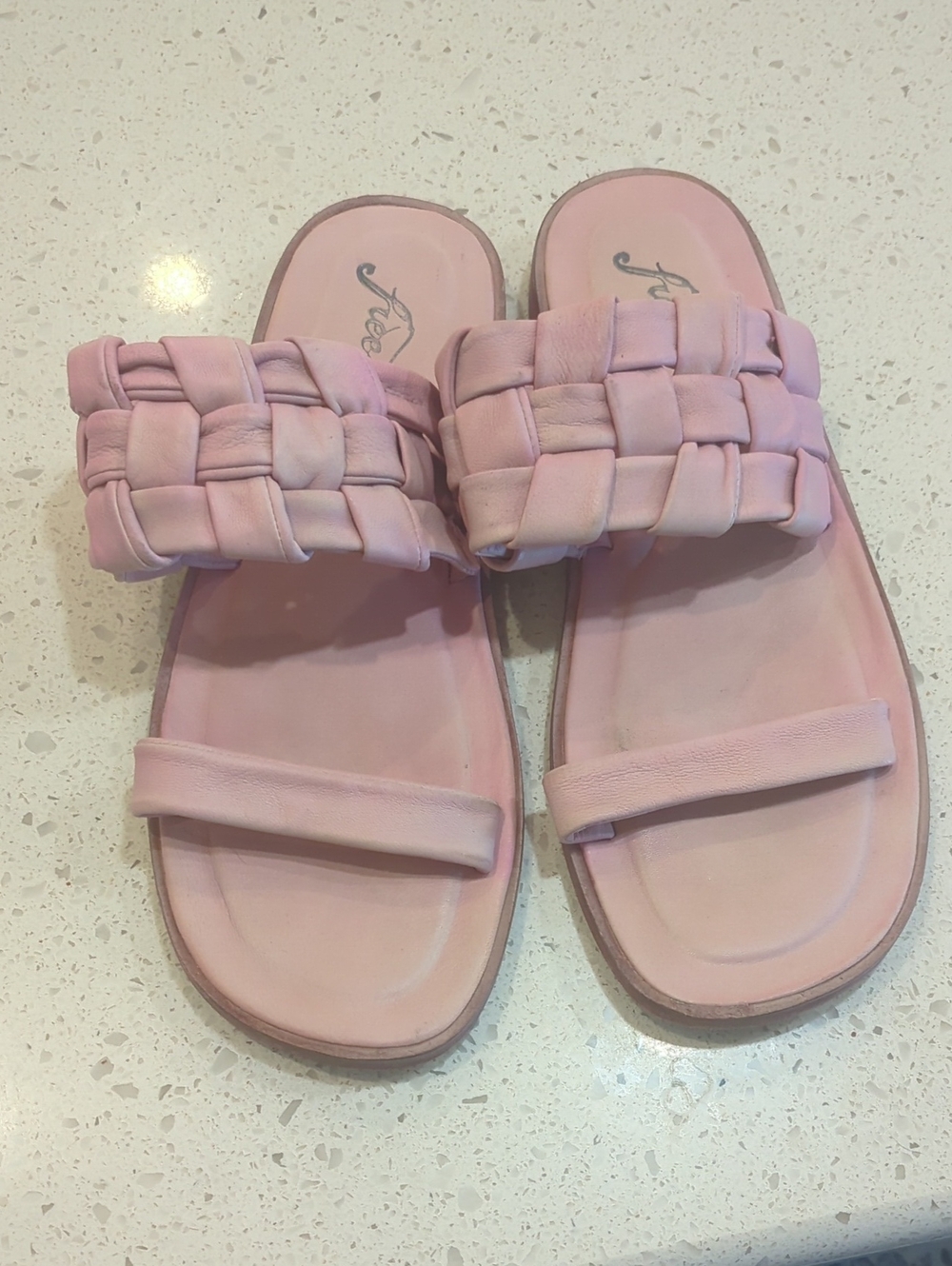 Free People Woven Slide Sandals - Pink Size 38